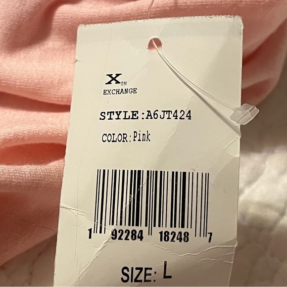 NWT Derrick Heart Pink Long Sleeve Lace Up the Back Shirt Size Large - Picture 6 of 8